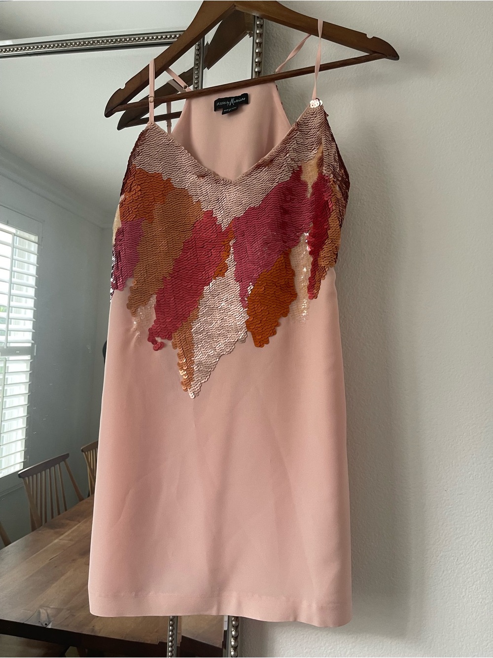 Guess by Marciano Pink Sequin-Embellished Slip dress size S